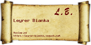 Leyrer Bianka névjegykártya